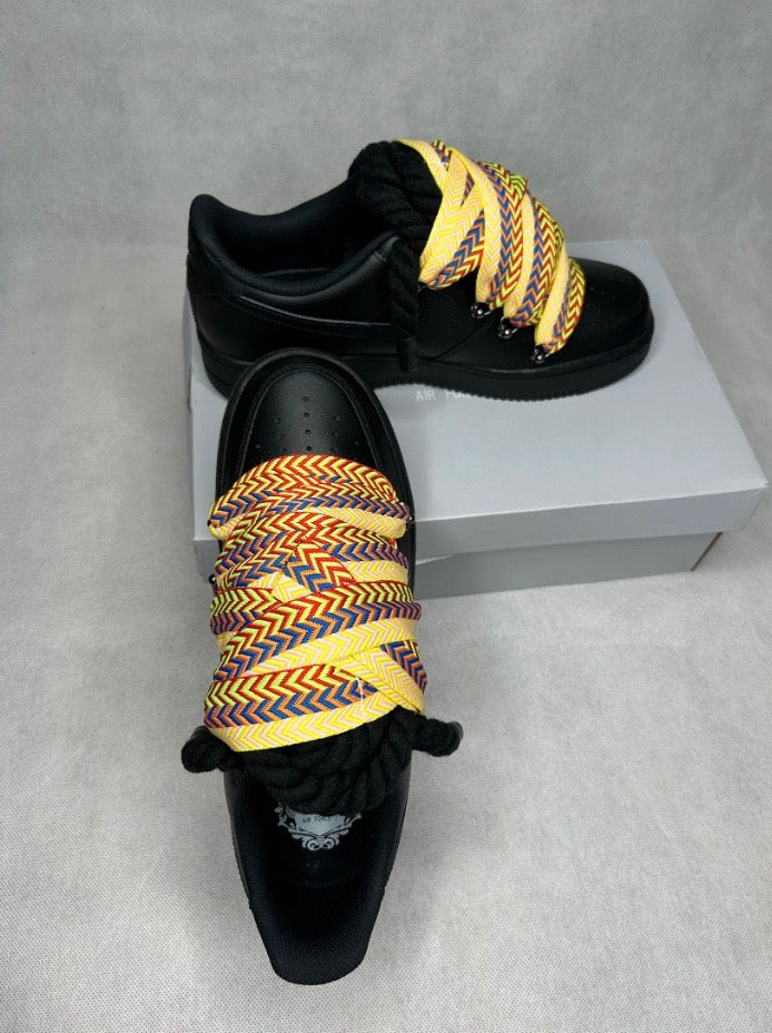 AF1 Rope Laces All Black Lanvin Yellow