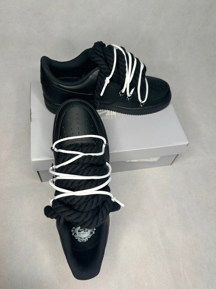 AF1 Rope Laces All Black Off White