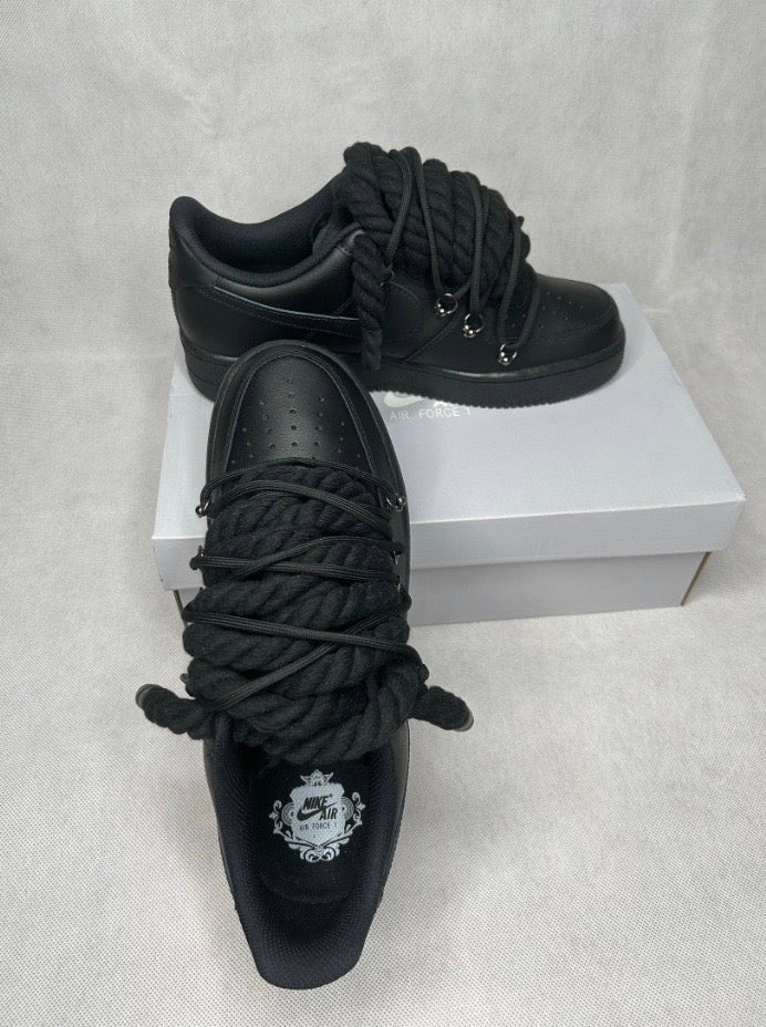 AF1 Rope Laces All Black Off White