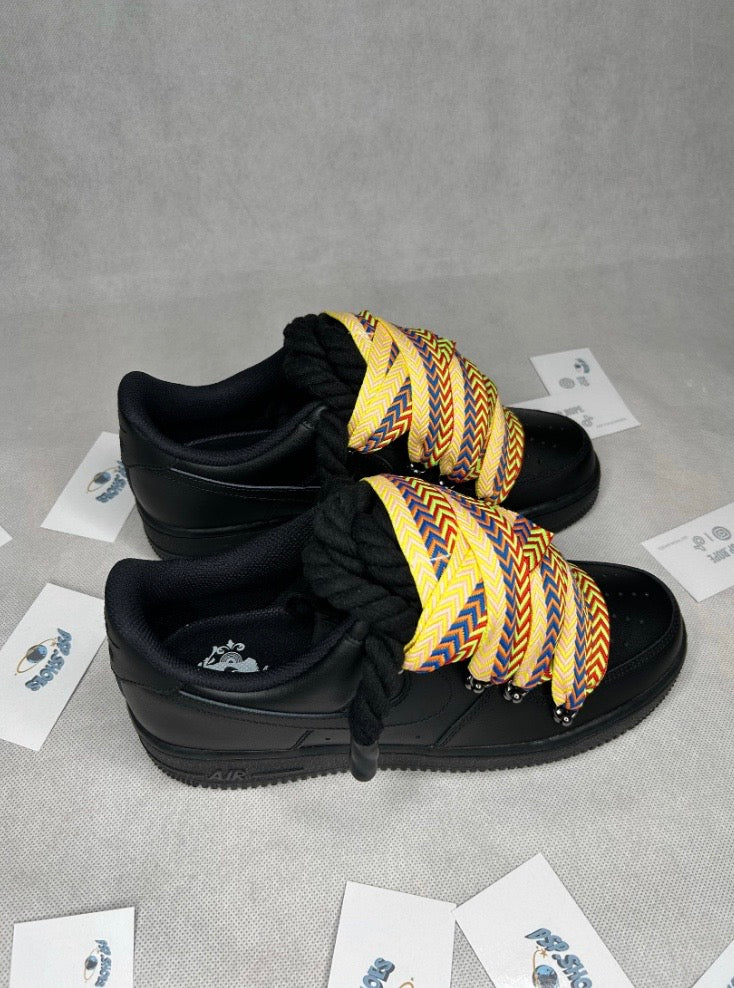 AF1 Rope Laces All Black Lanvin Yellow