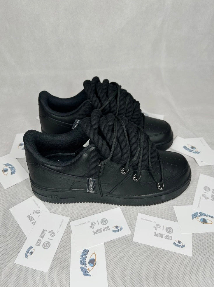 AF1 Rope Laces All Black Off White