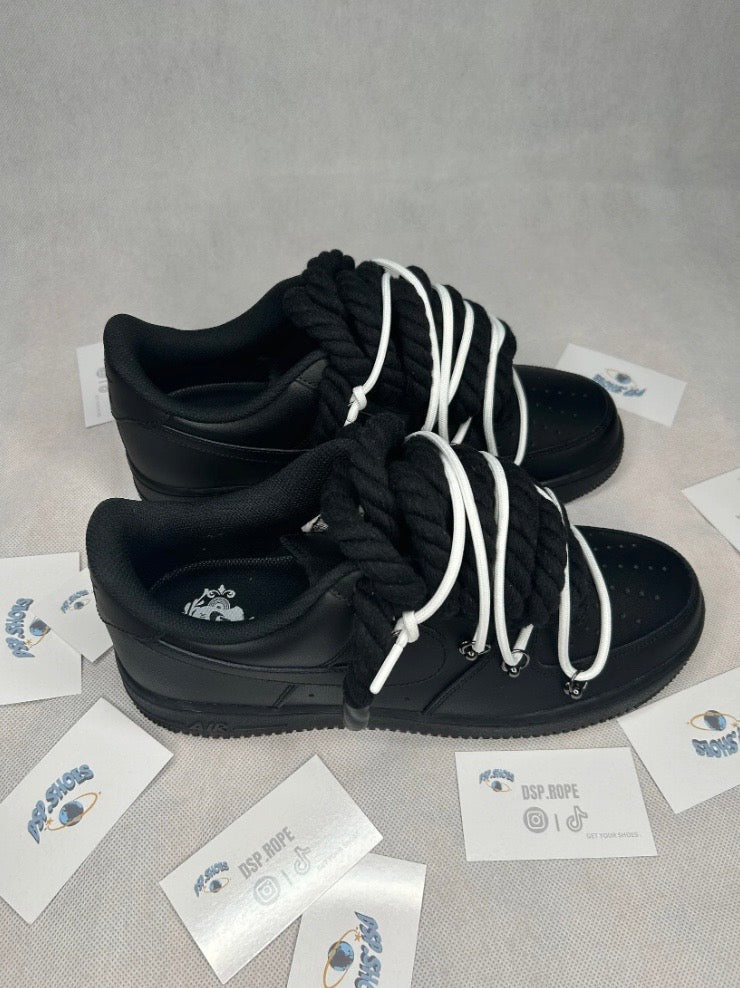 AF1 Rope Laces All Black Off White